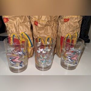 Vintage‎ Walt Disney World 25th Anniversary McDonald's Drinking Glasses 3 Pieces